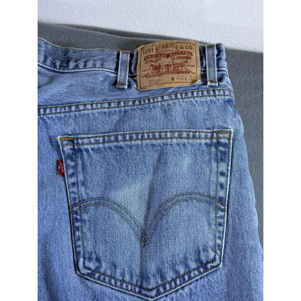 Y2k Levi's 550 Jeans Mens‎ 40x30 Light Wash Blue Relaxed Tapered Denim Casual